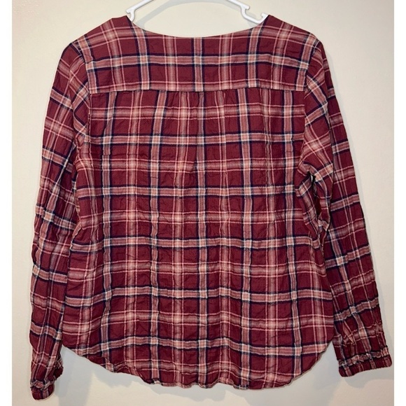 Madewell V-Neck Button-Down Shirt in Stratfield Plaid Size Small - Picture 2 of 6